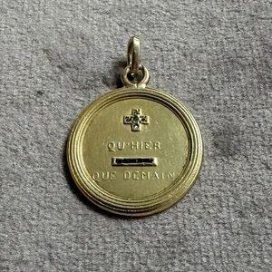 18k gold, rubies, diamond AUGIS signed love pendant